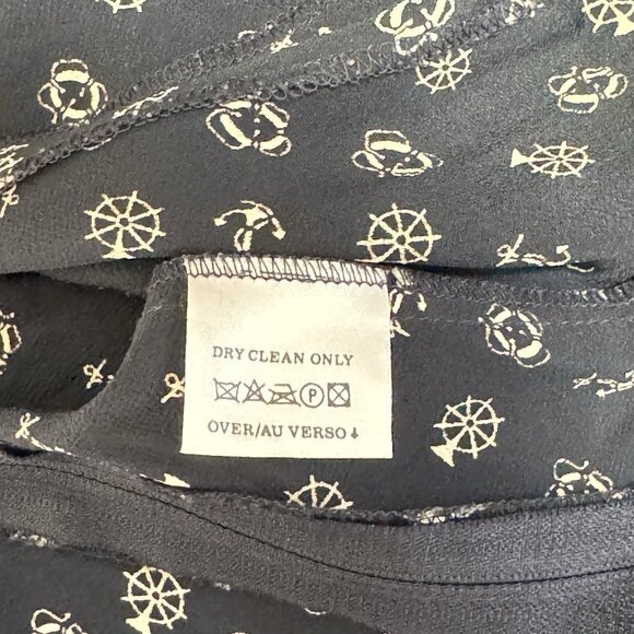 Vintage 90s Y2K Liz Claiborne Skirt L Navy Blue White Nautical Anchors Boats - Picture 6 of 8